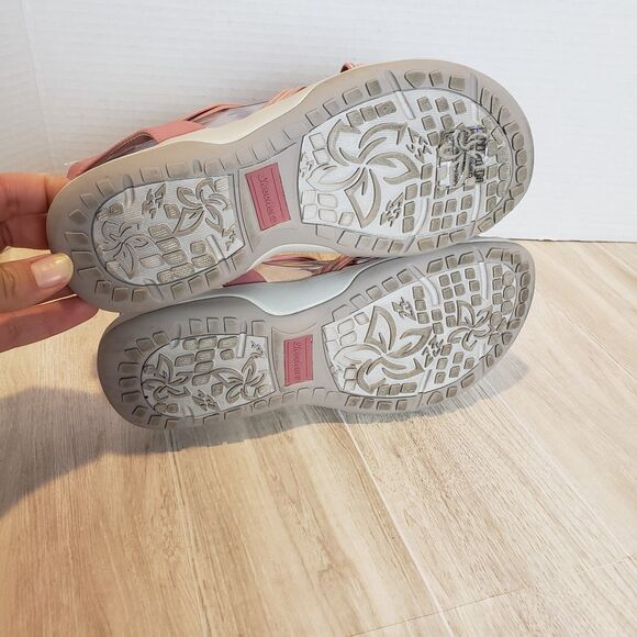 Skechers Reggae Slim Pink Sandals Women’s Size 5 Memory Foam Crisscross Stretch - Picture 6 of 7